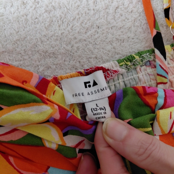 Tropical free assembly maximallist spaghetti strap Print Maxi Dress Sz 12-14 - Picture 9 of 9